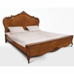 Cama doble barroca de lujo marrón Casa Padrino-Muebles de dormitorio de estilo barroco hechos a mano