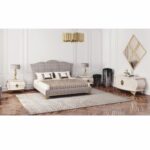 Casa Padrino cama doble de lujo Art Deco gris / dorado - Muebles de dormitorio y hotel