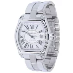 Reloj CARTIER "Roadster" en acero, plata, rubí y zafiro