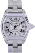 Reloj CARTIER "Roadster" en acero, plata, rubí y zafiro - Imagen 3