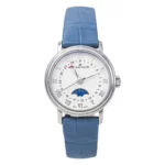 Montre BLANCPAIN "Villeret" en acier, saphir et cuir