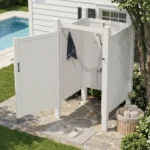Cabina de Ducha Exterior de PVC Blanco - Imagen 5