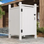 Cabina de Ducha Exterior de PVC Blanco - Imagen 2