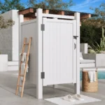 Cabina de Ducha Exterior de PVC Blanco - Imagen 3