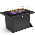 Mesa de Fuego Exterior Rectangular de Acero Inoxidable