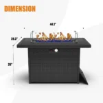 Mesa de Fuego Exterior Rectangular de Acero Inoxidable - Imagen 2
