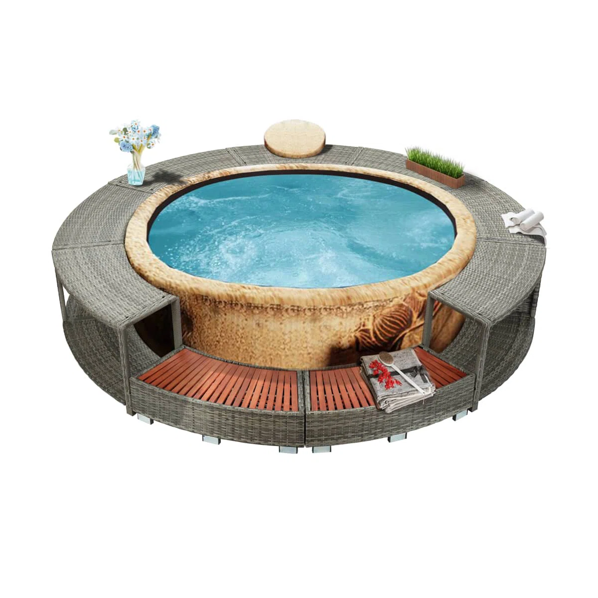 Piscina Revestimiento circular para jacuzzi exterior - Imagen 1