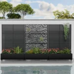 Celosía Decorativa de Jardín con Jardinera y Ruedas